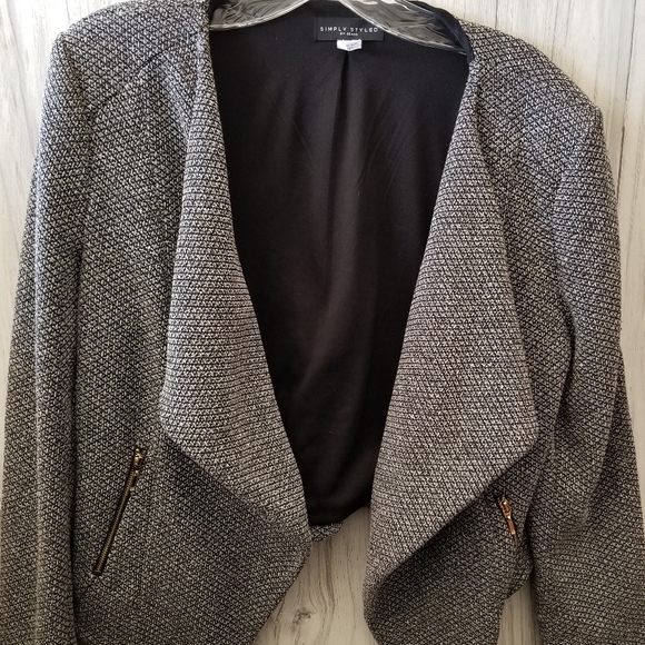 Vintage Simply Syled by Sears Black and White Cropped Jacket - Picture 1 of 6